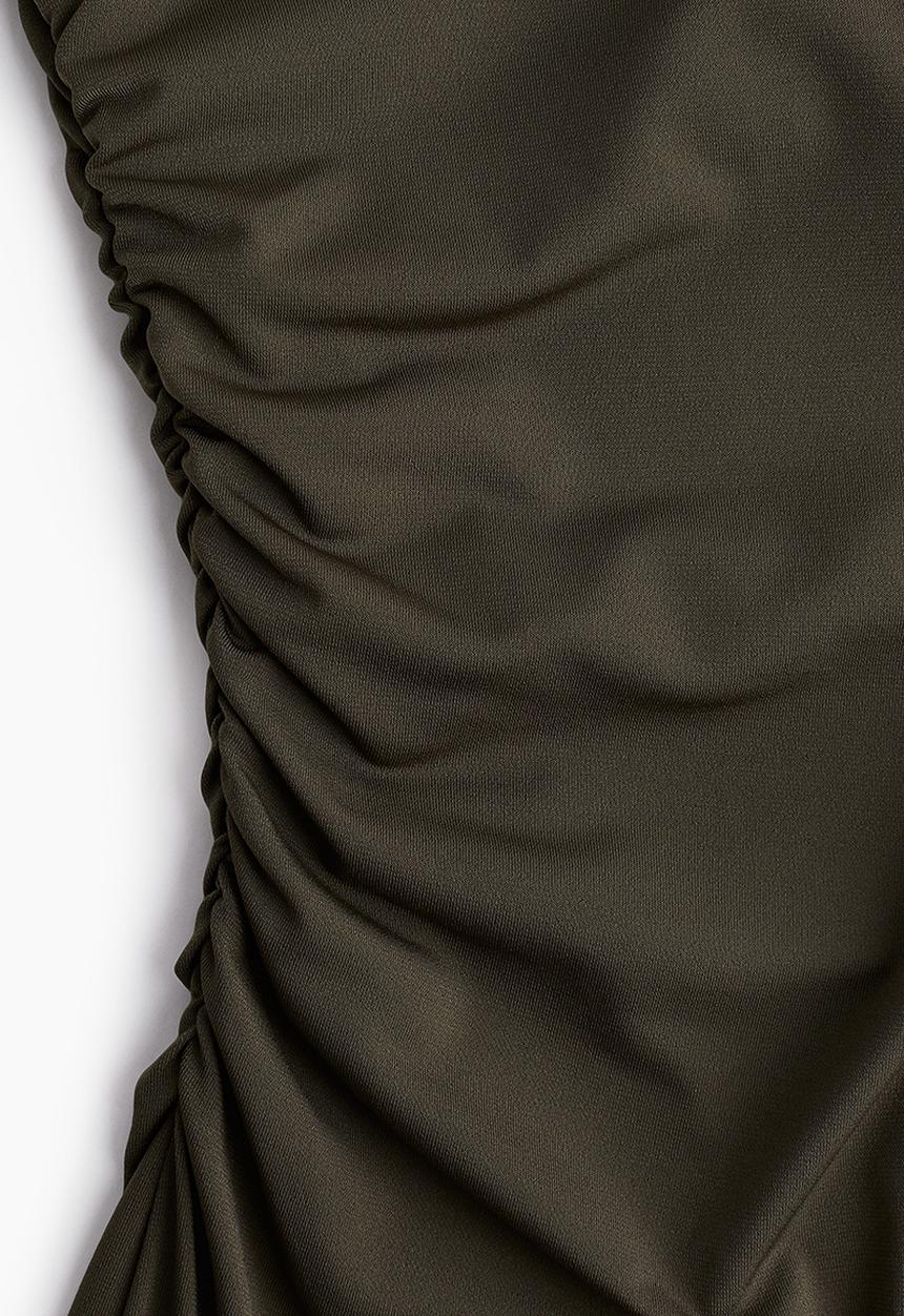 H&M - Cap-sleeved dress - dark khaki green