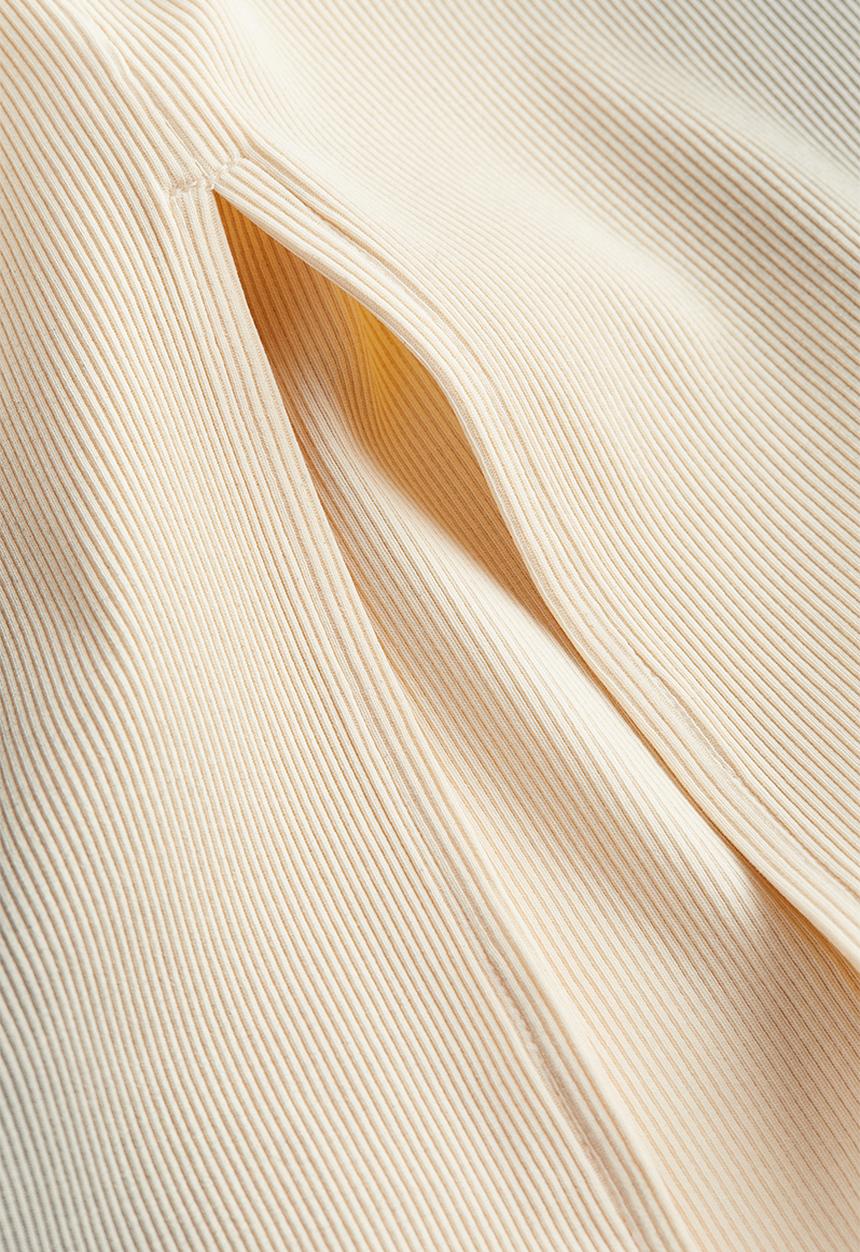 H&M - Ribbed pencil skirt - light beige/ombre