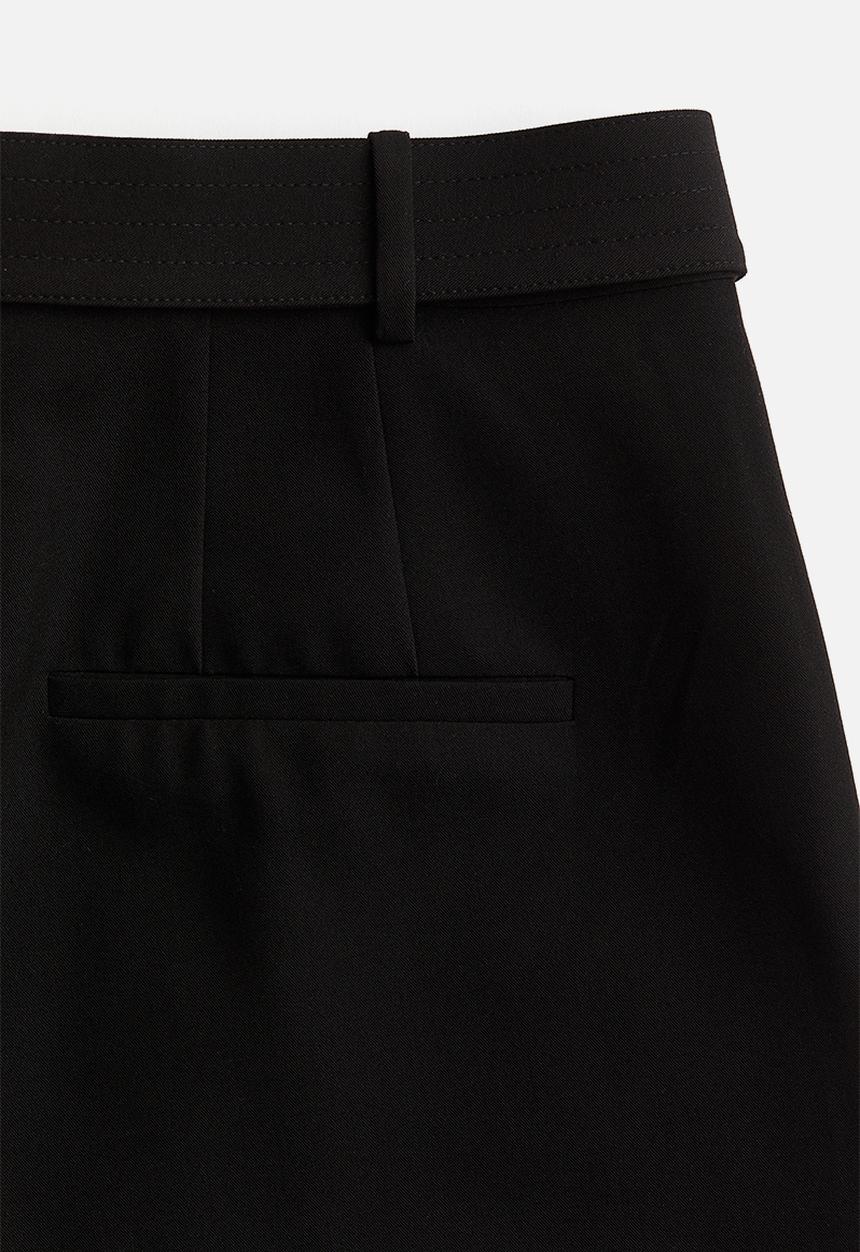 H&M - Wide belted trousers - black