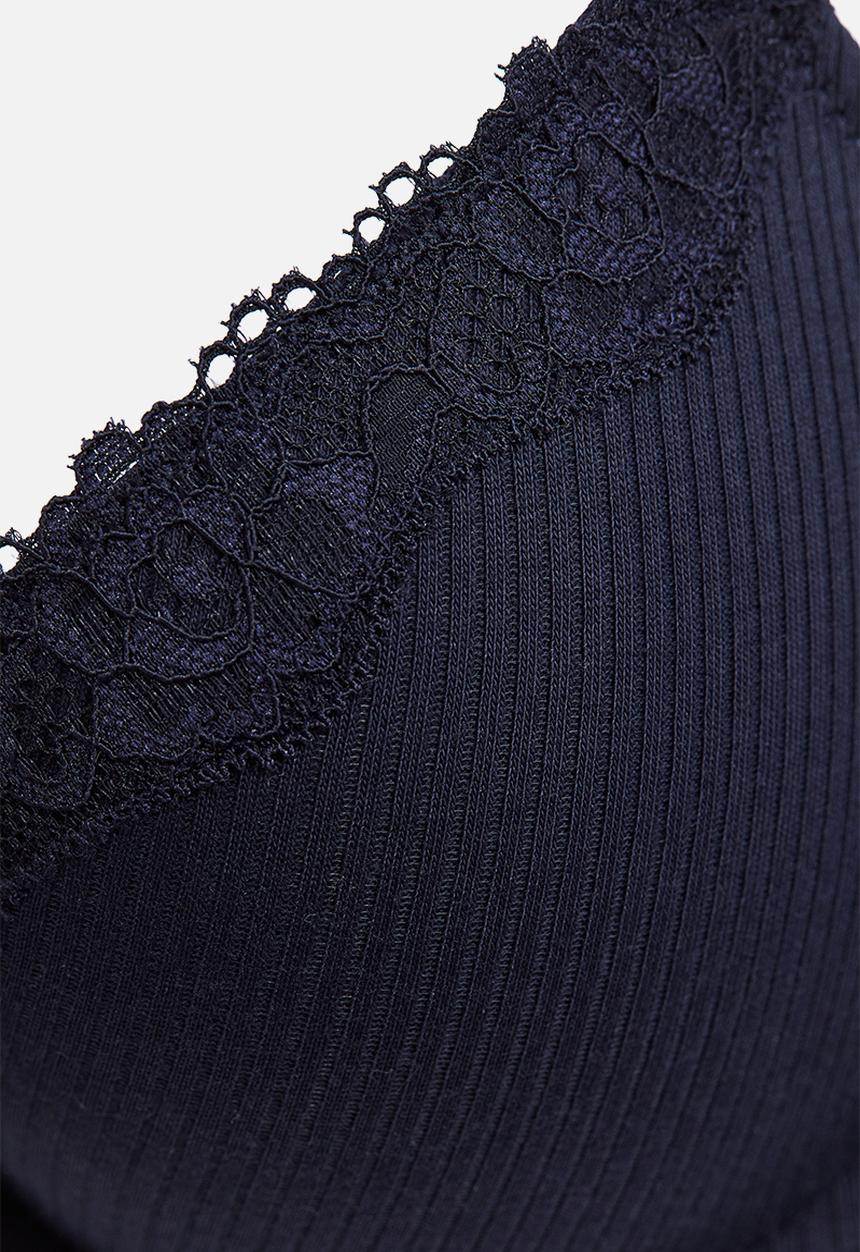 H&M - Cotton demi push-up bra - navy blue