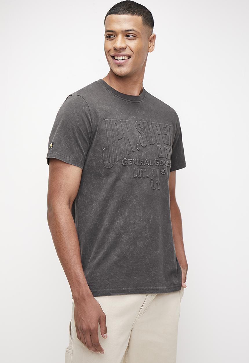 Superdry. - Embossed logo graphic T-shirt  - Vintage Black
