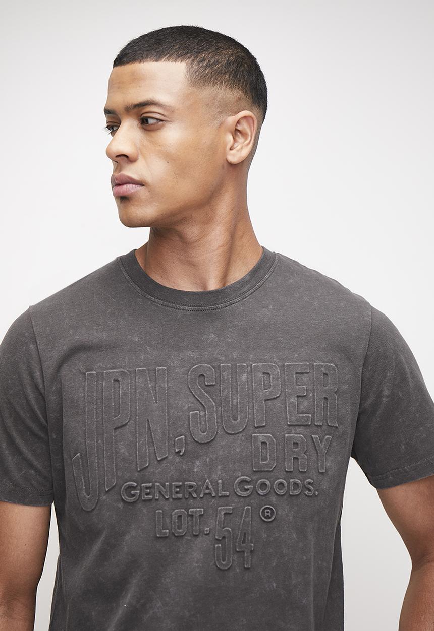 Superdry. - Embossed logo graphic T-shirt  - Vintage Black