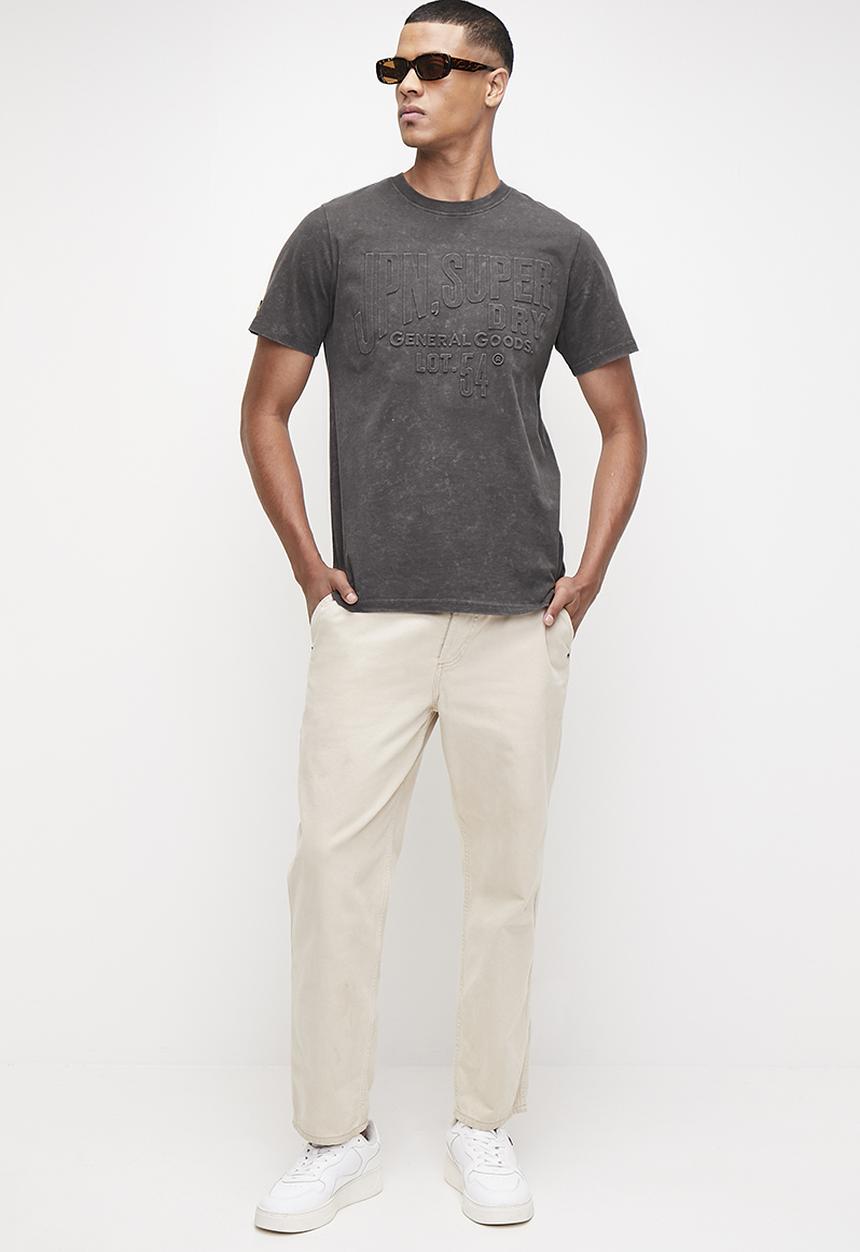 Superdry. - Embossed logo graphic T-shirt  - Vintage Black