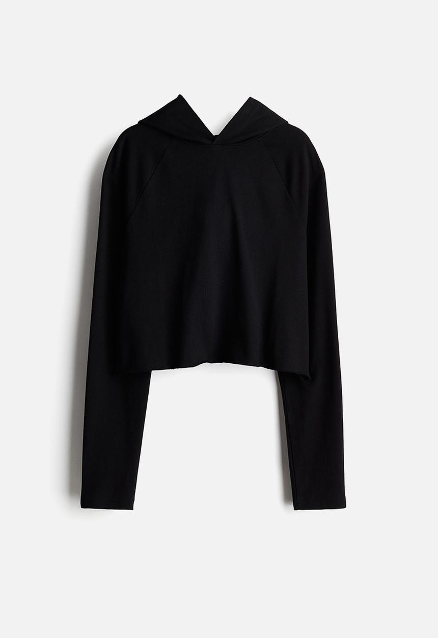 H&M - Short hoodie - black