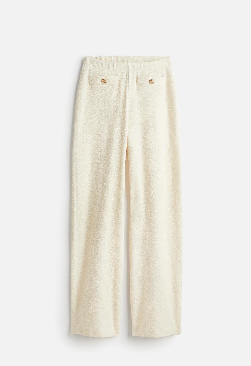 H&M - Bouclé-jersey trousers - cream