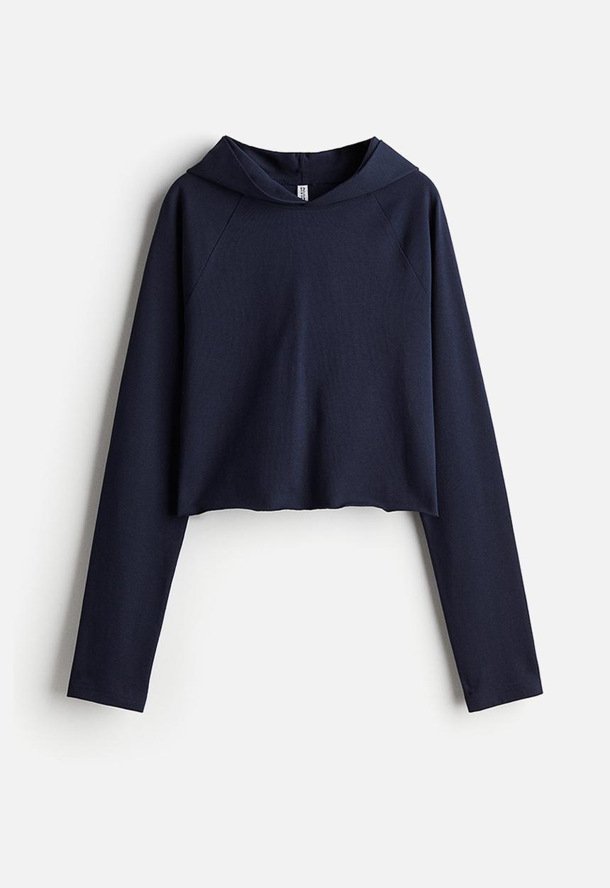 H&M - Short hoodie - navy blue