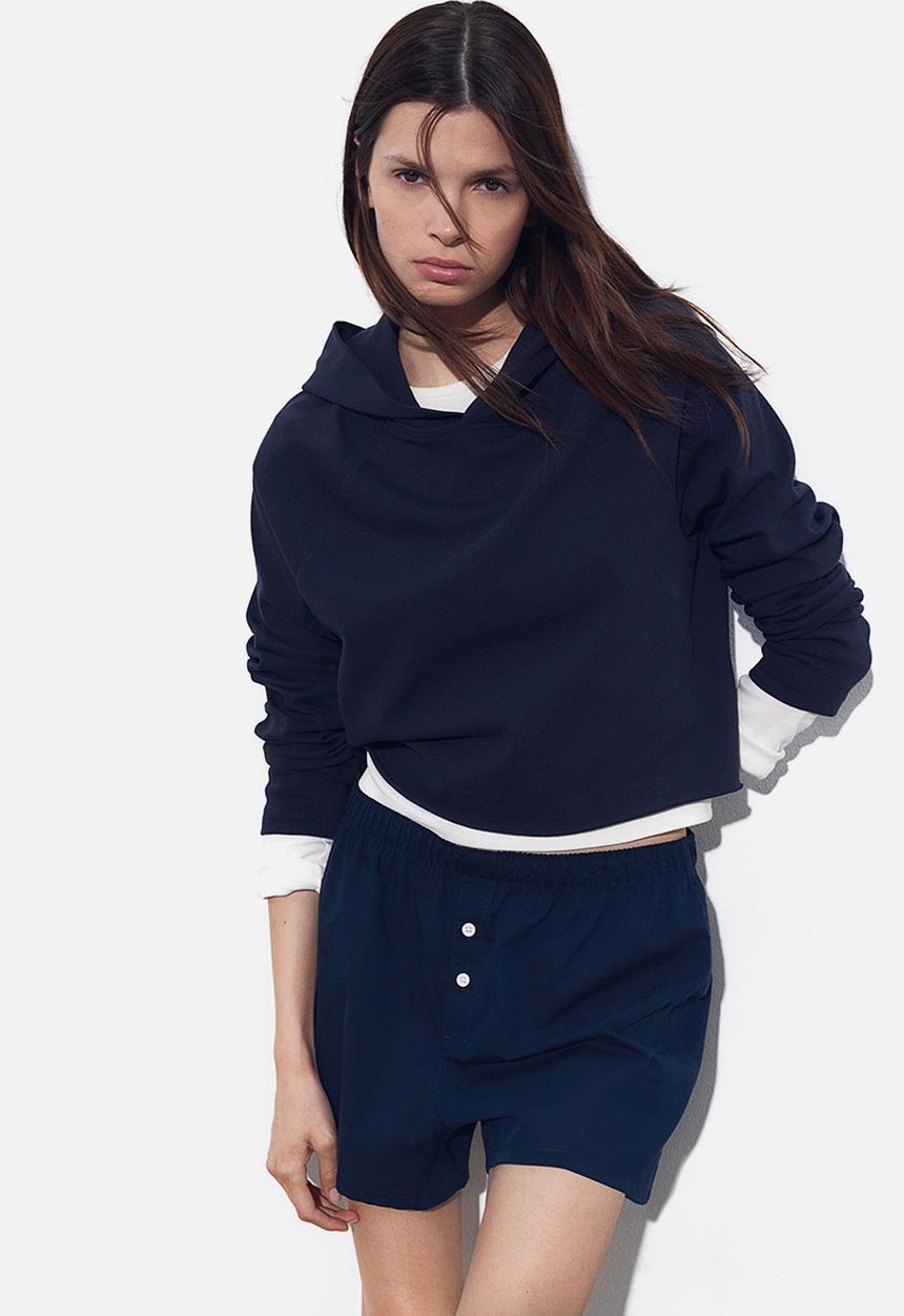 H&M - Short hoodie - navy blue