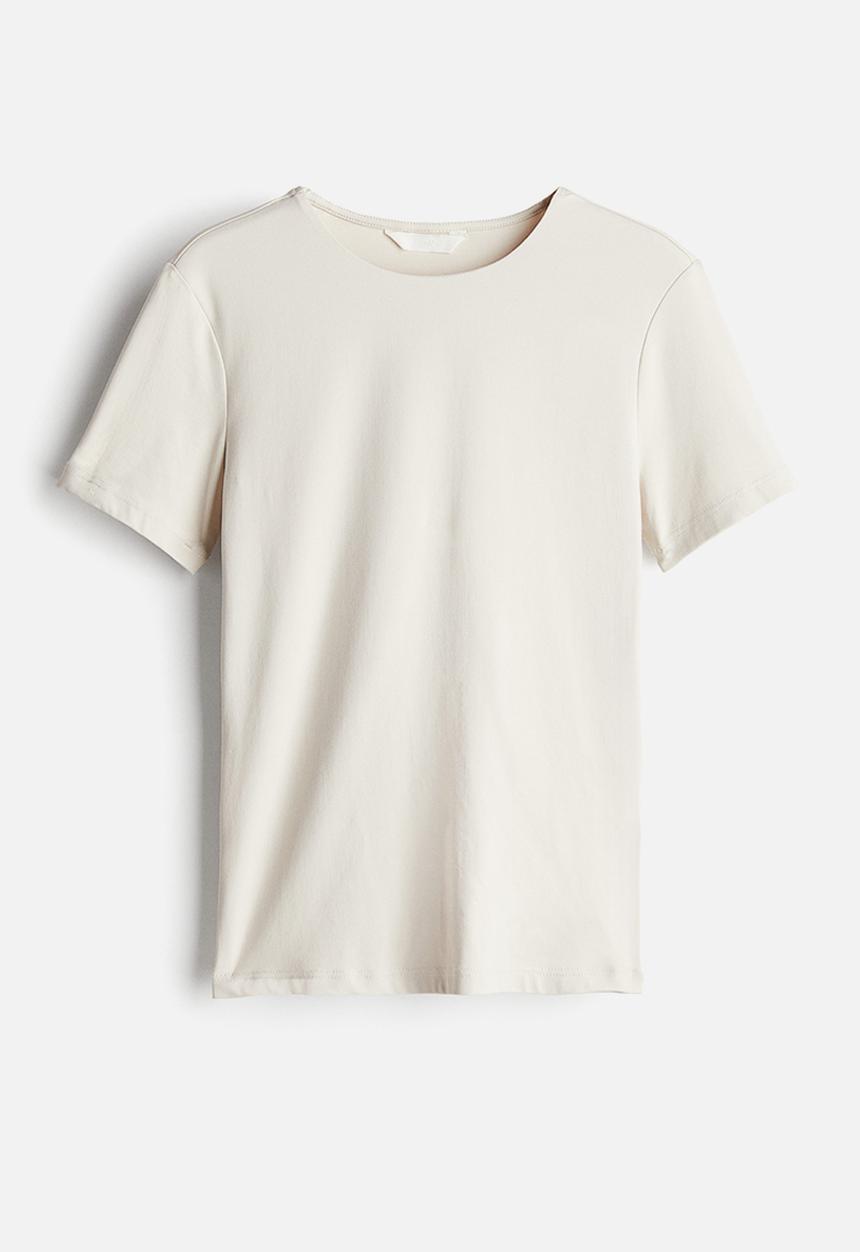 H&M - Fitted top - light beige 