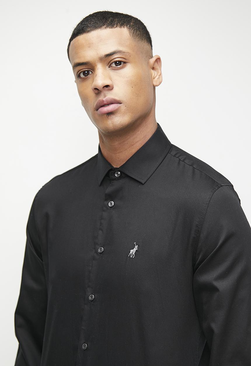 POLO - Custom Fit Greig Shirt - Black