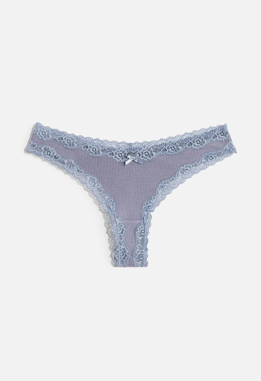 H&M - 3-Pack brazilian briefs - navy blue & dusty blue
