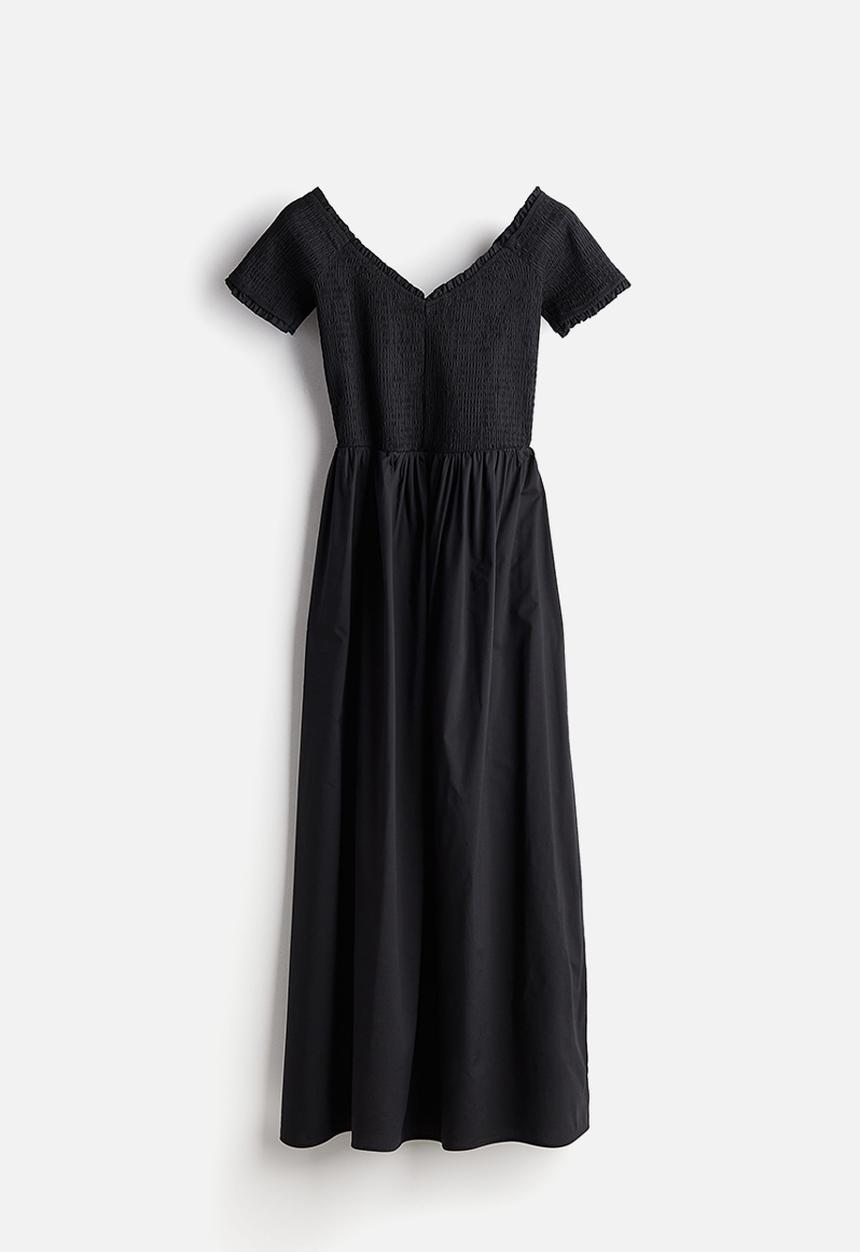 H&M - Smocked off-the-shoulder dress - black