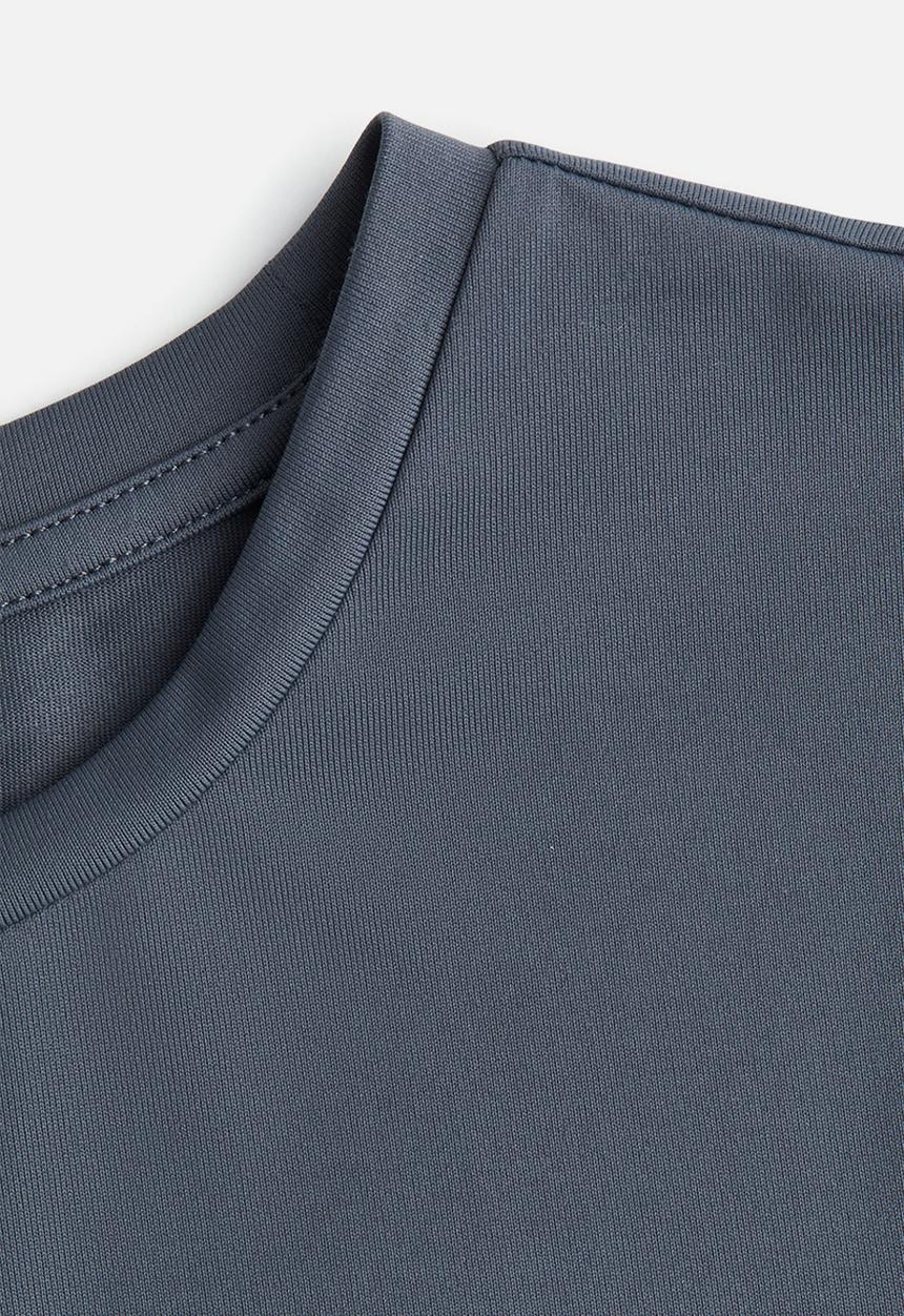 H&M - Fitted microfibre t-shirt - dark grey 