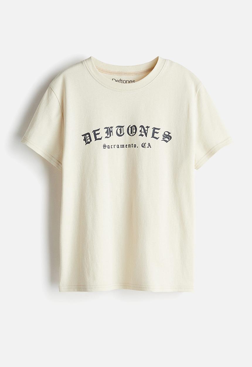 H&M - Printed t-shirt - cream & deftones