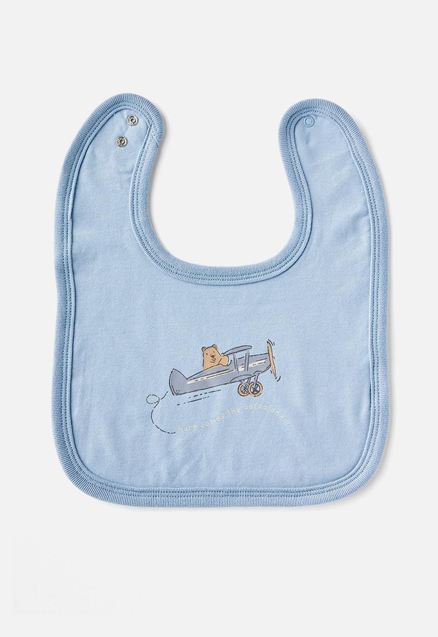 Cotton On - The baby bib - dusty blue/airplane bear