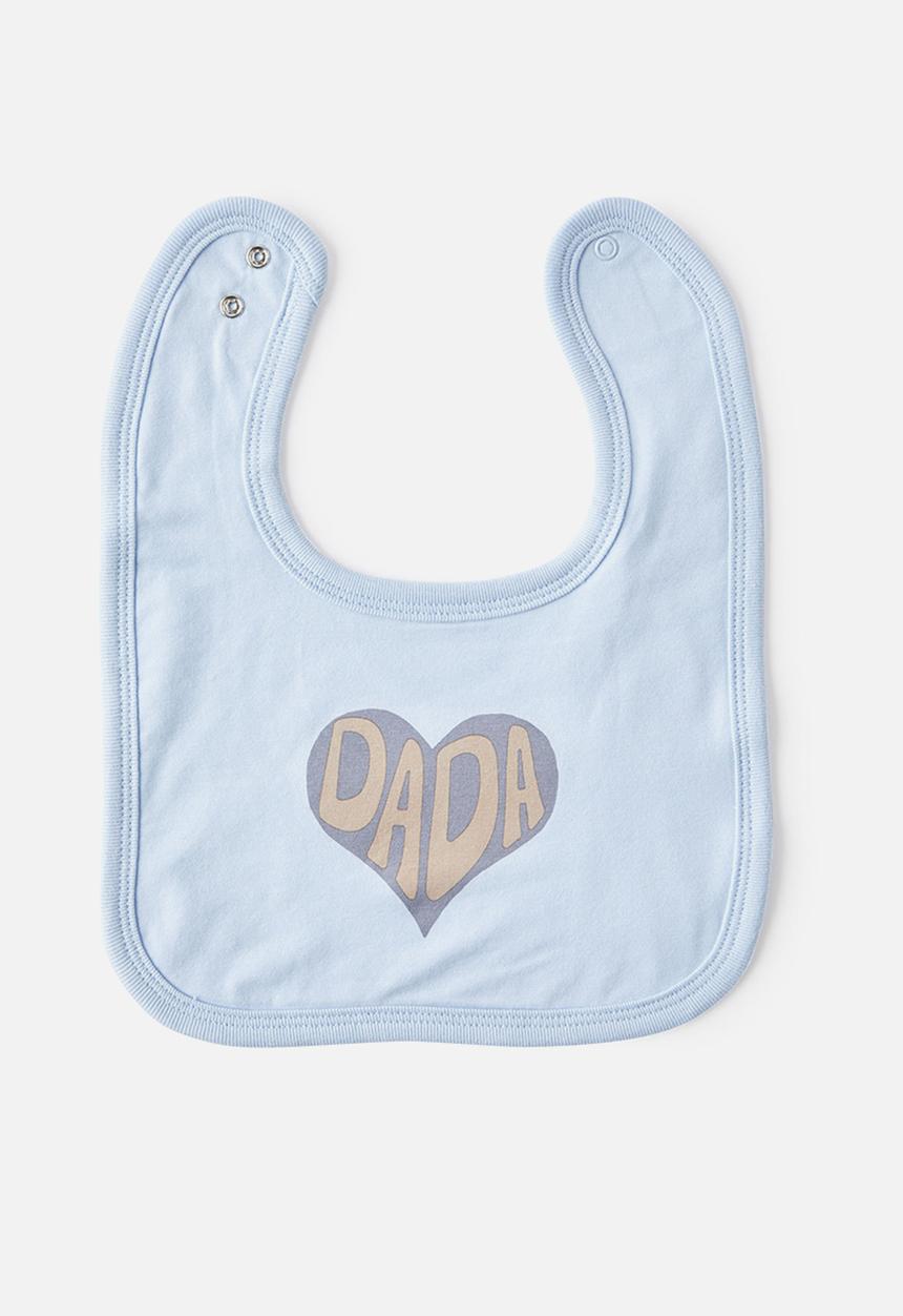 Cotton On - The baby bib - dawn blue/dadaheart