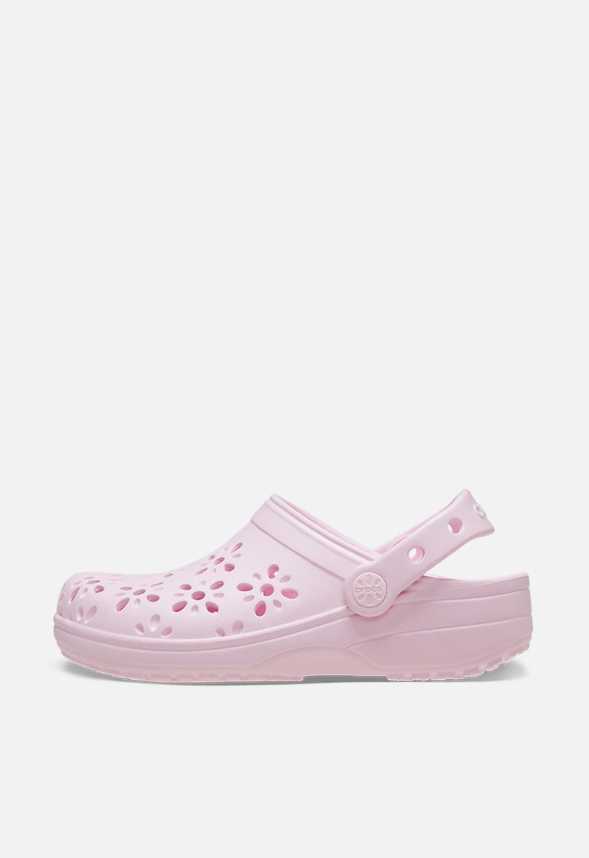 Crocs - Classic Floral Cut Out Clog K - Pink Milk