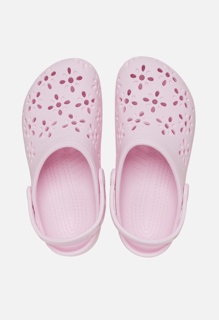 Crocs - Classic Floral Cut Out Clog K - Pink Milk