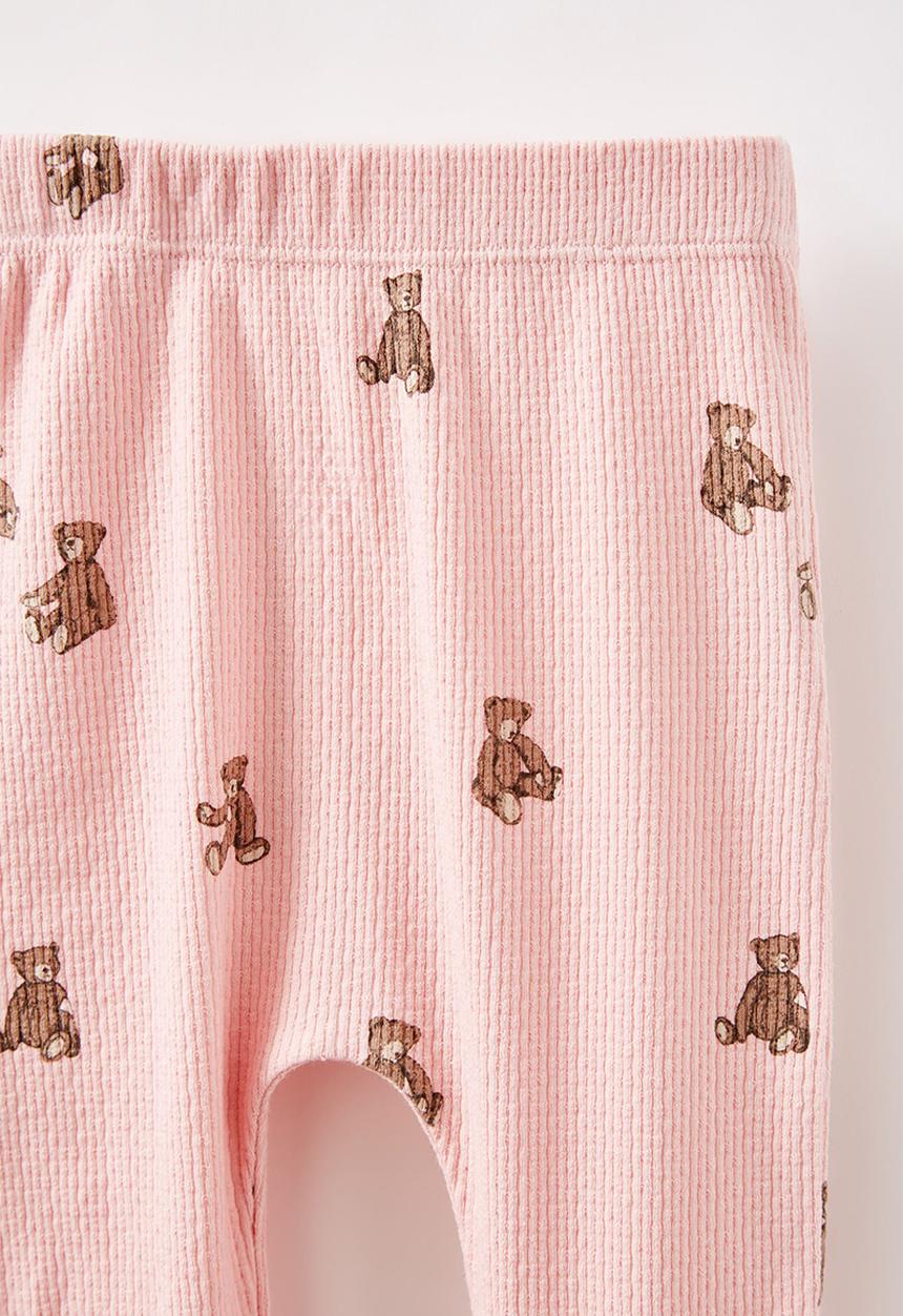 Cotton On - Organic pointelle footed legging - zephyr/vintage teddy bear