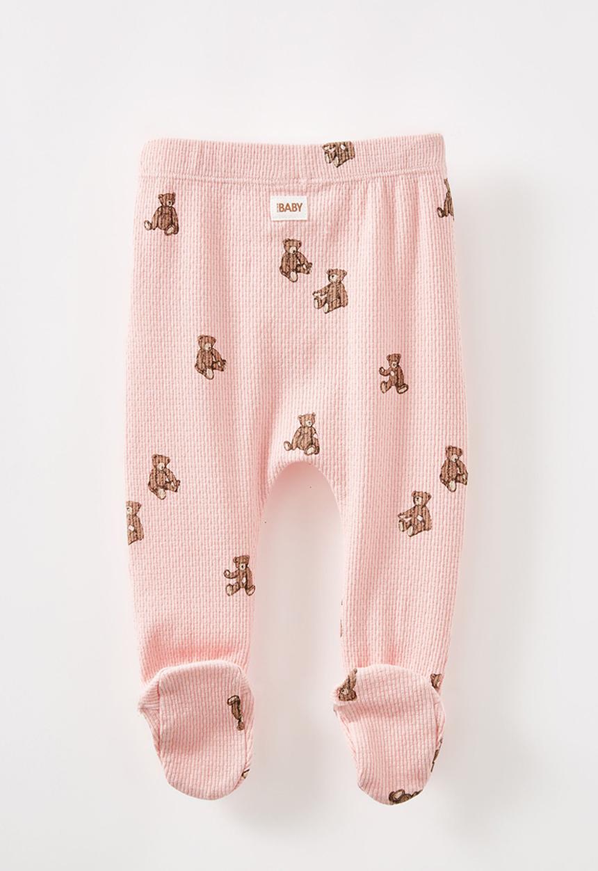 Cotton On - Organic pointelle footed legging - zephyr/vintage teddy bear