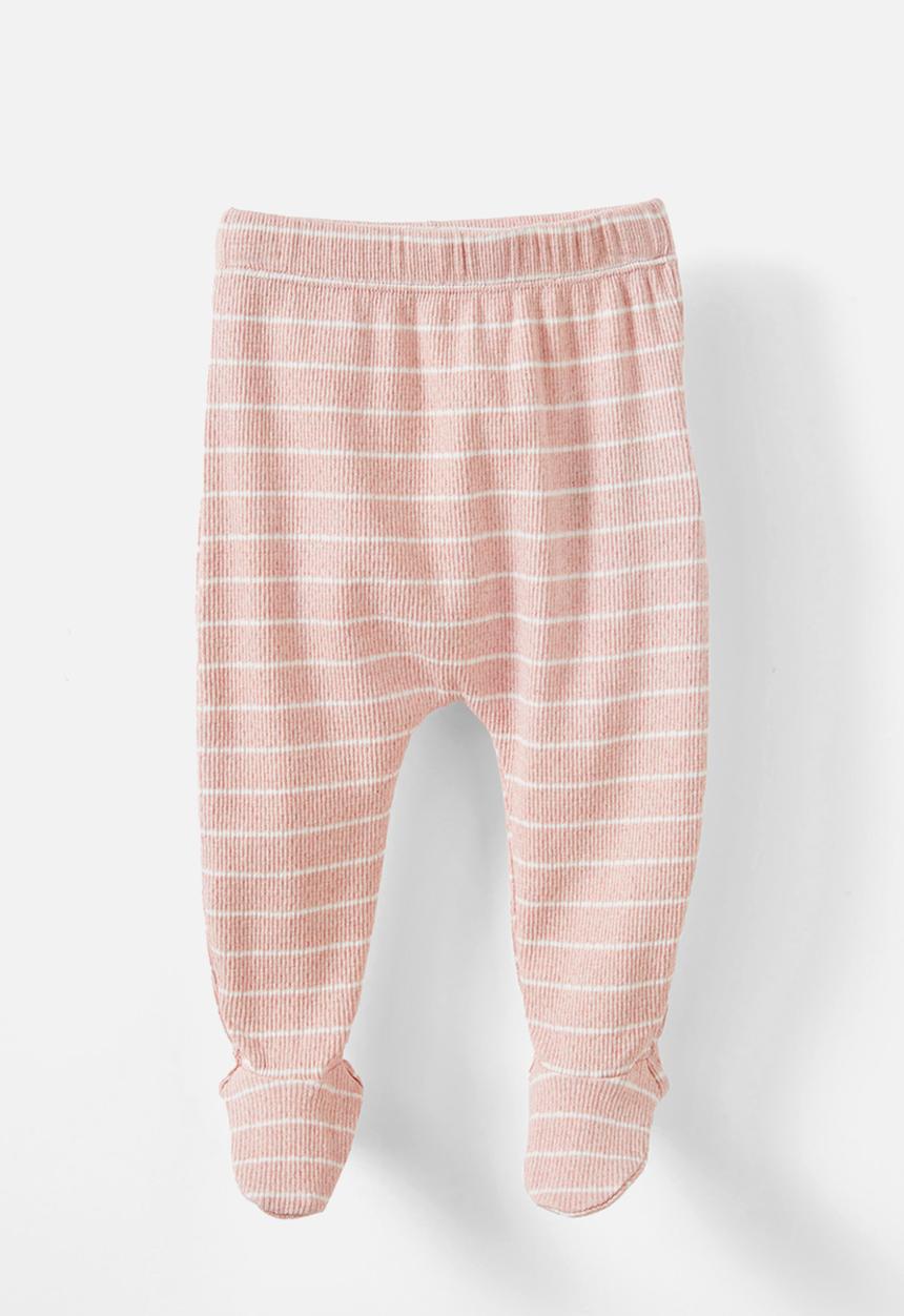 Cotton On - Organic pointelle footed legging - zephyrmarle/milk stripe