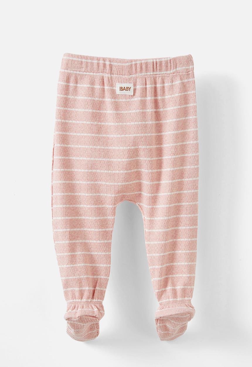 Cotton On - Organic pointelle footed legging - zephyrmarle/milk stripe