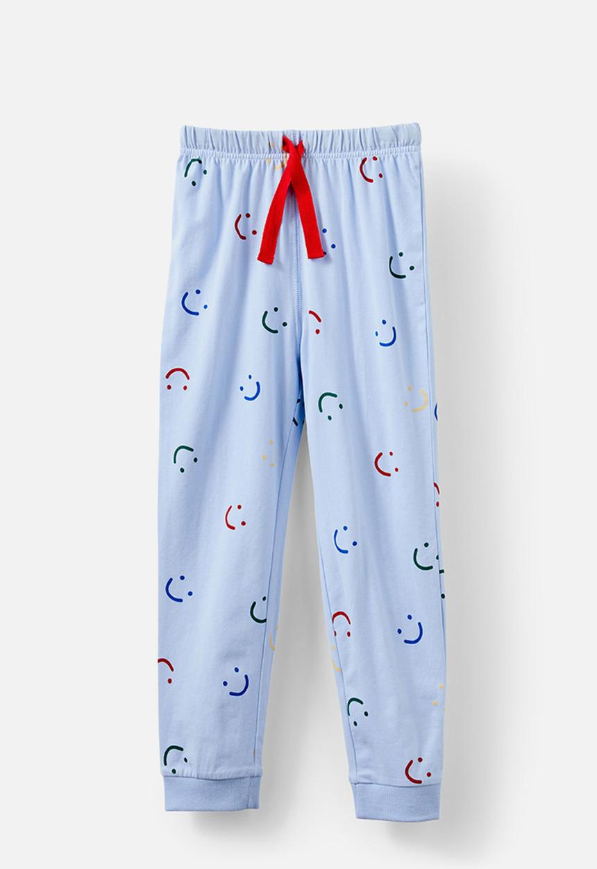 Cotton On - Ace long sleeve pyjama set - dawn blue/smile faces