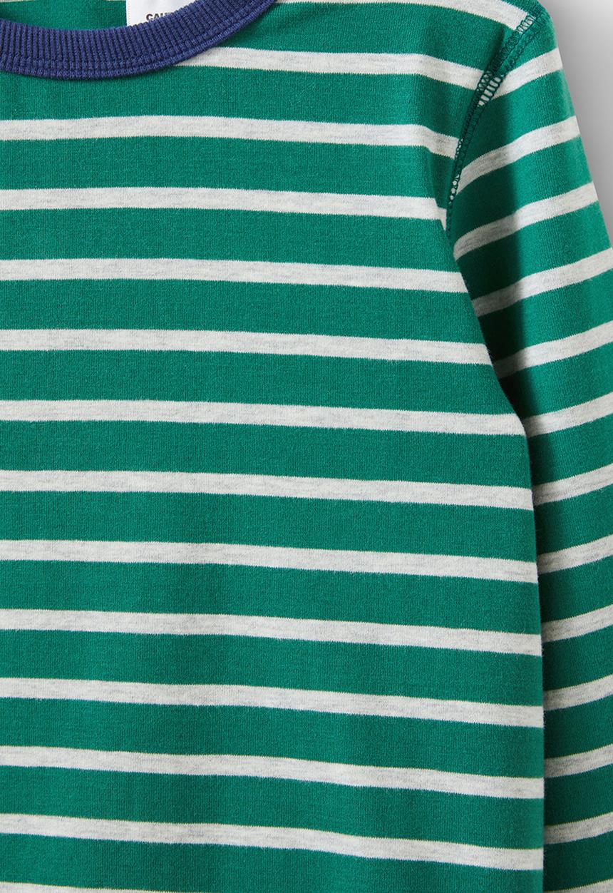 Cotton On - Ace long sleeve pyjama set - marian stripe varsity green/cloud marle