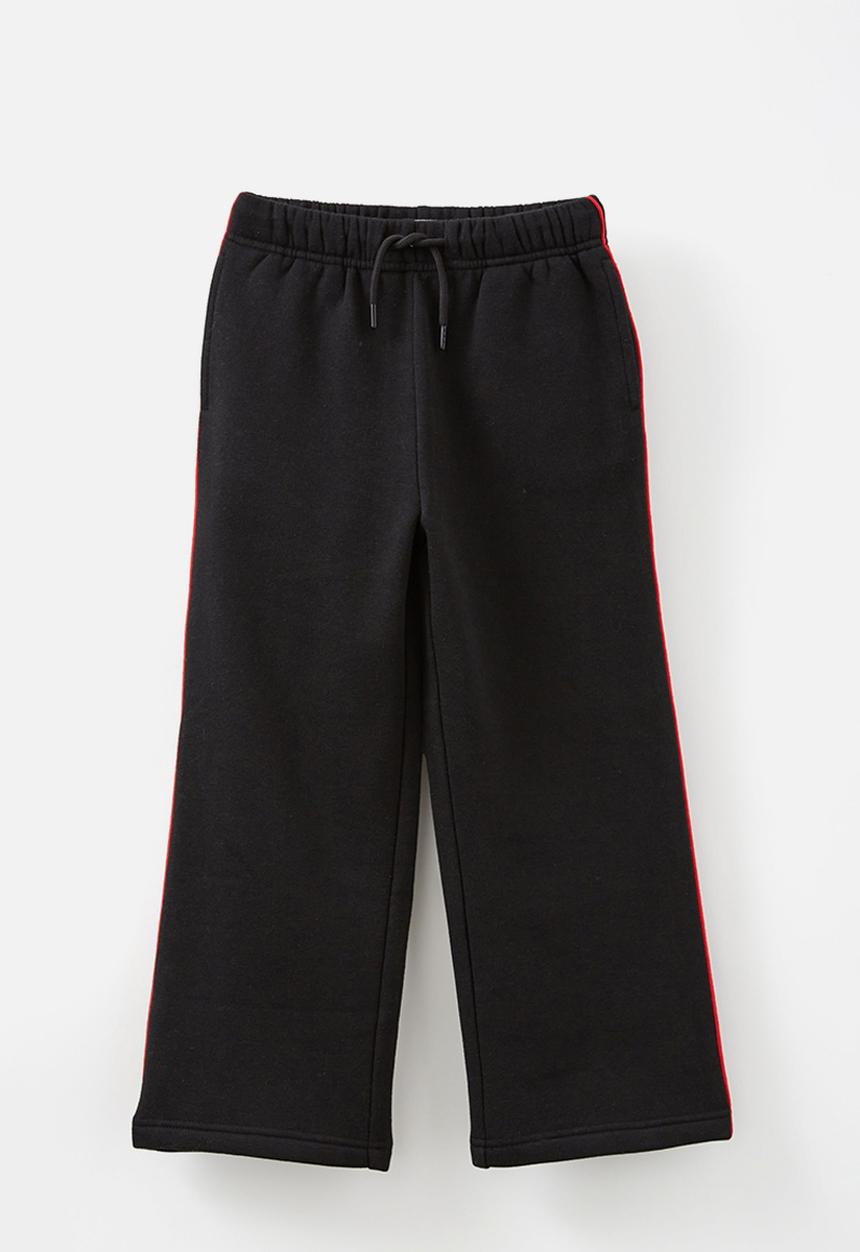Cotton On - Sammy straight leg trackpant - black/varsity red piping