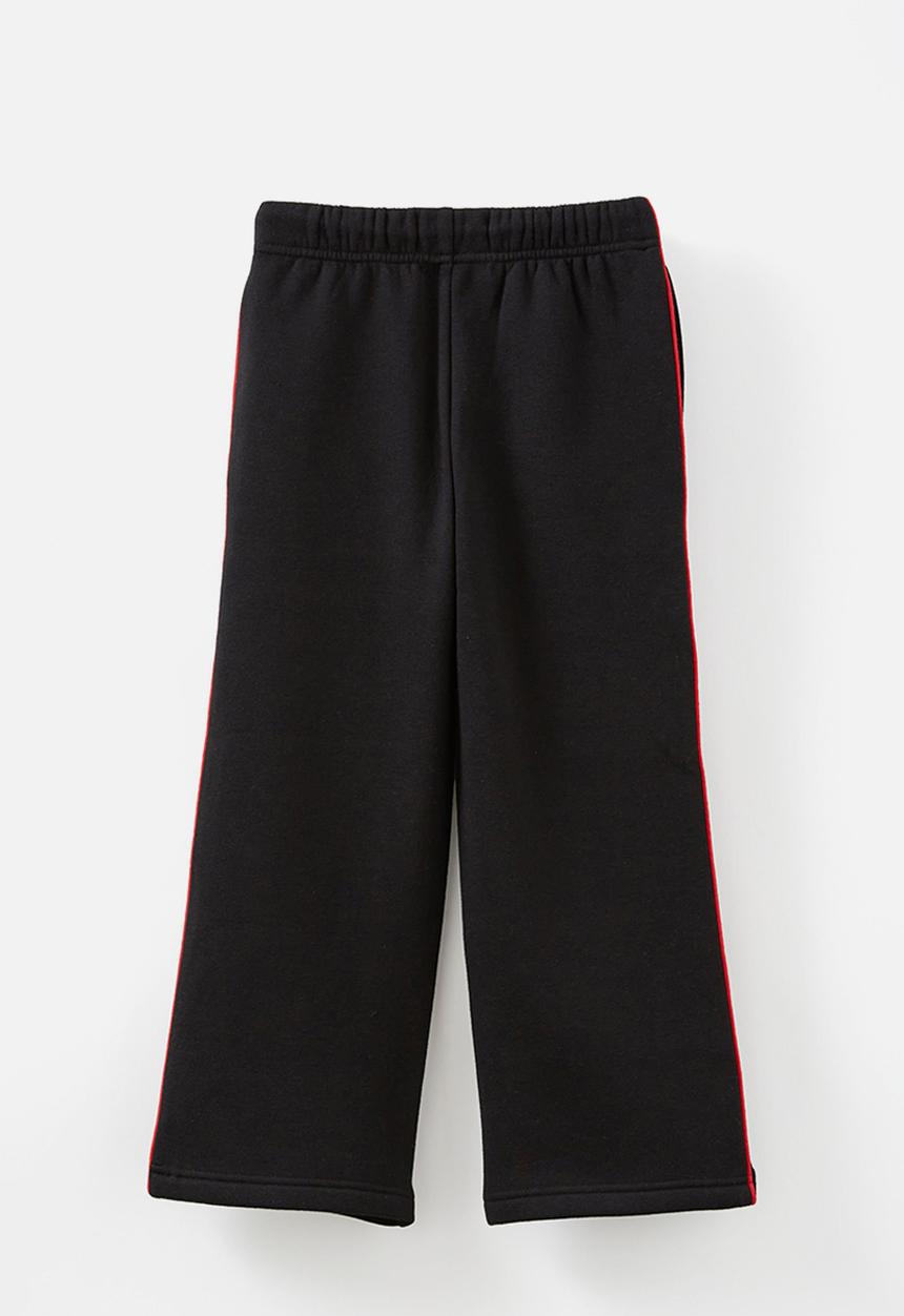 Cotton On - Sammy straight leg trackpant - black/varsity red piping