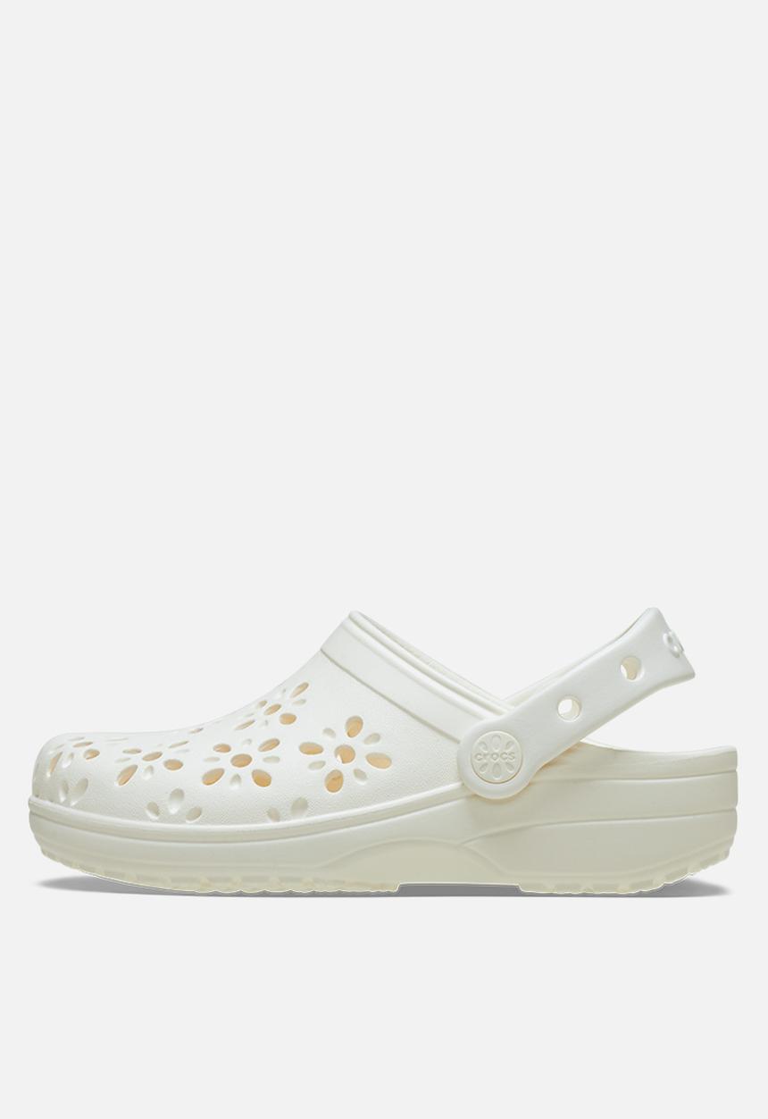 Crocs - Classic Floral Cut Out Clog - Chalk