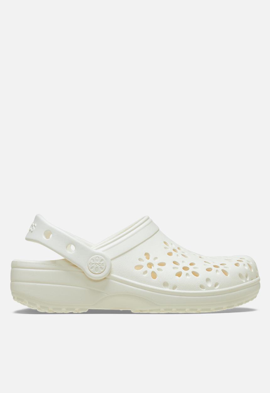 Crocs - Classic Floral Cut Out Clog - Chalk