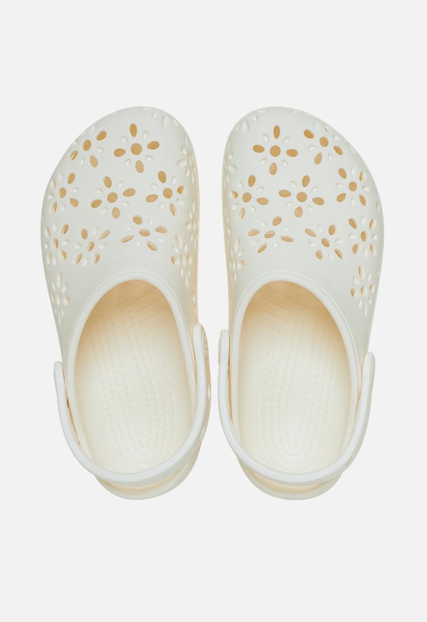 Crocs - Classic Floral Cut Out Clog - Chalk