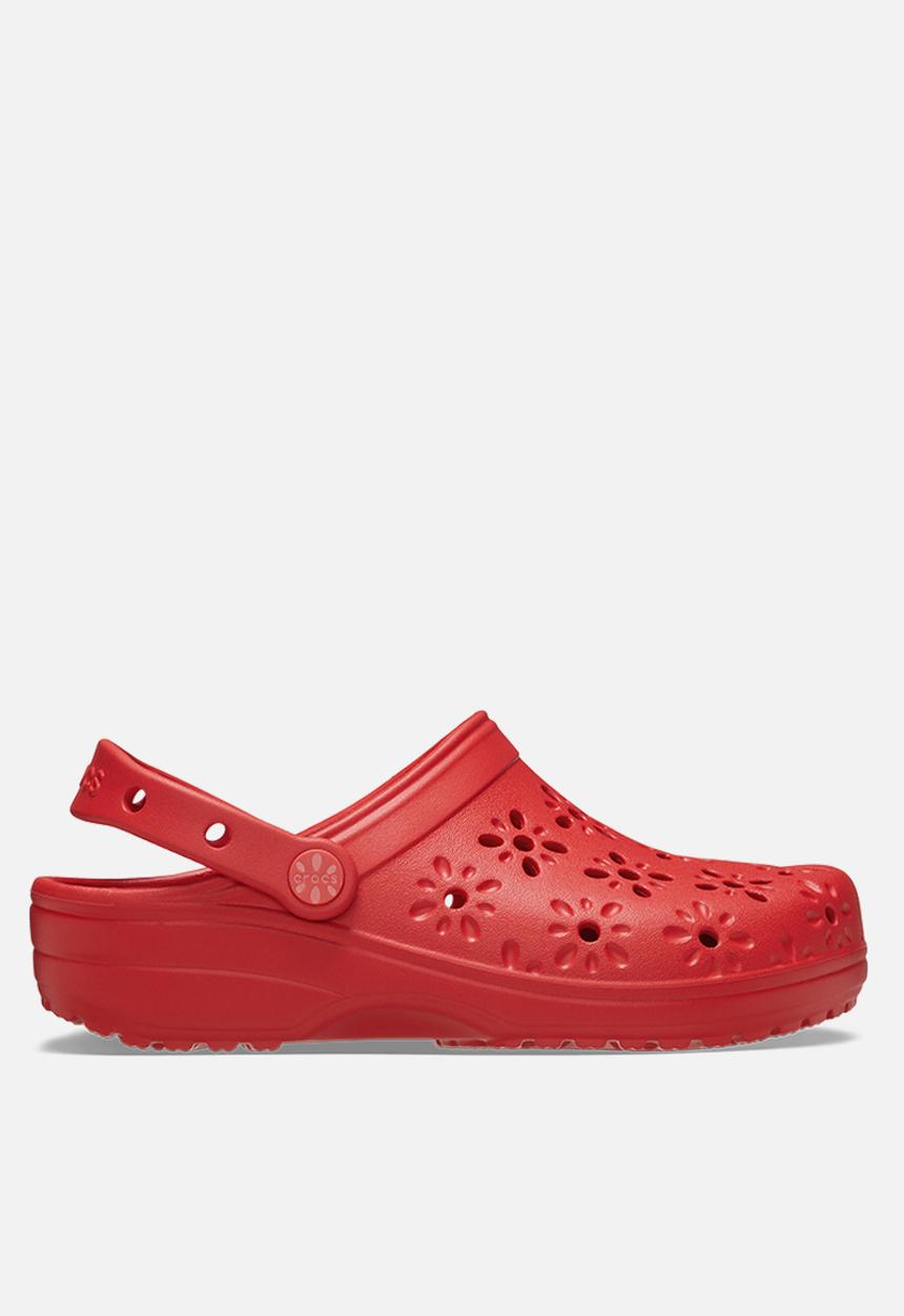 Crocs - Classic Floral Cut Out Clog - Cherry Red