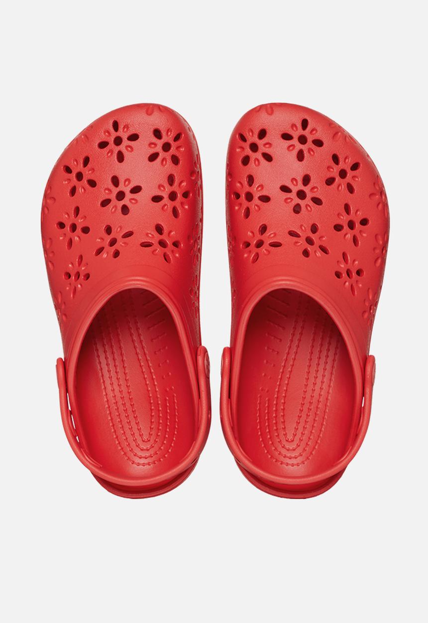 Crocs - Classic Floral Cut Out Clog - Cherry Red