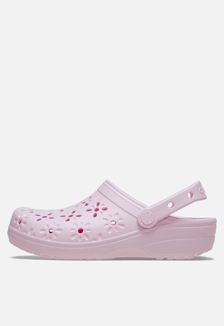 Crocs - Classic Floral Cut Out Clog - Pink Milk