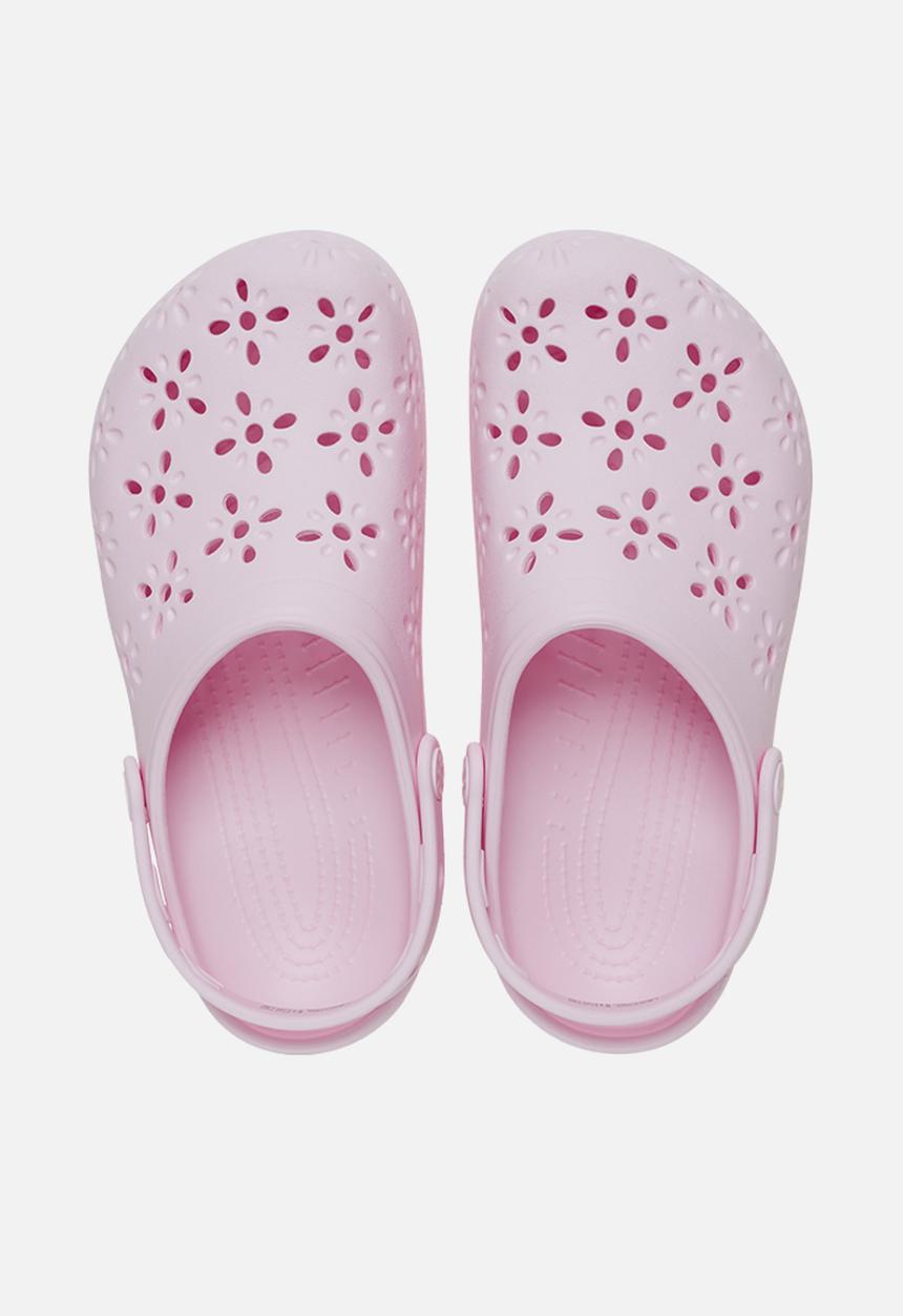 Crocs - Classic Floral Cut Out Clog - Pink Milk