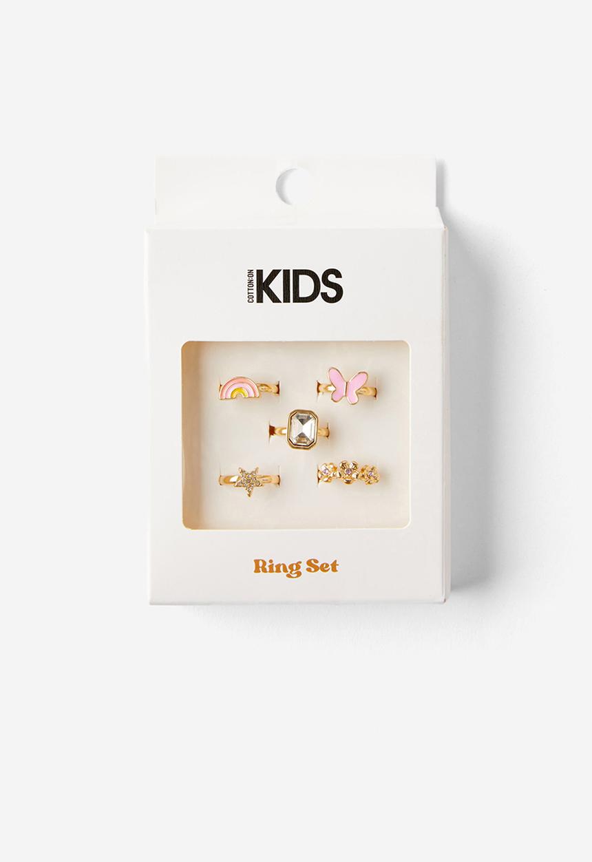 Cotton On - Kids ring set - lilac drop mix pack