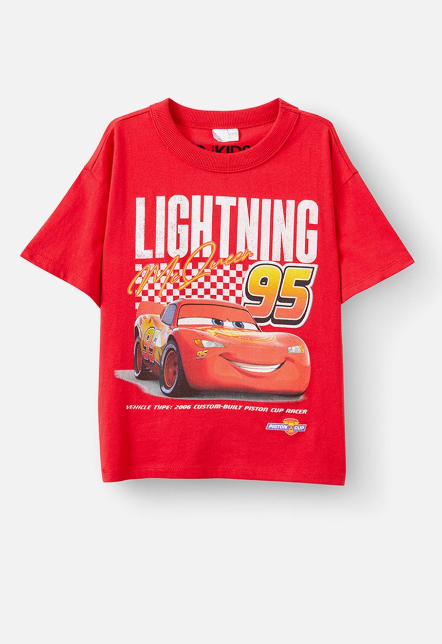 Cotton On - Cars drop shoulder short sleeve tee - varsity red