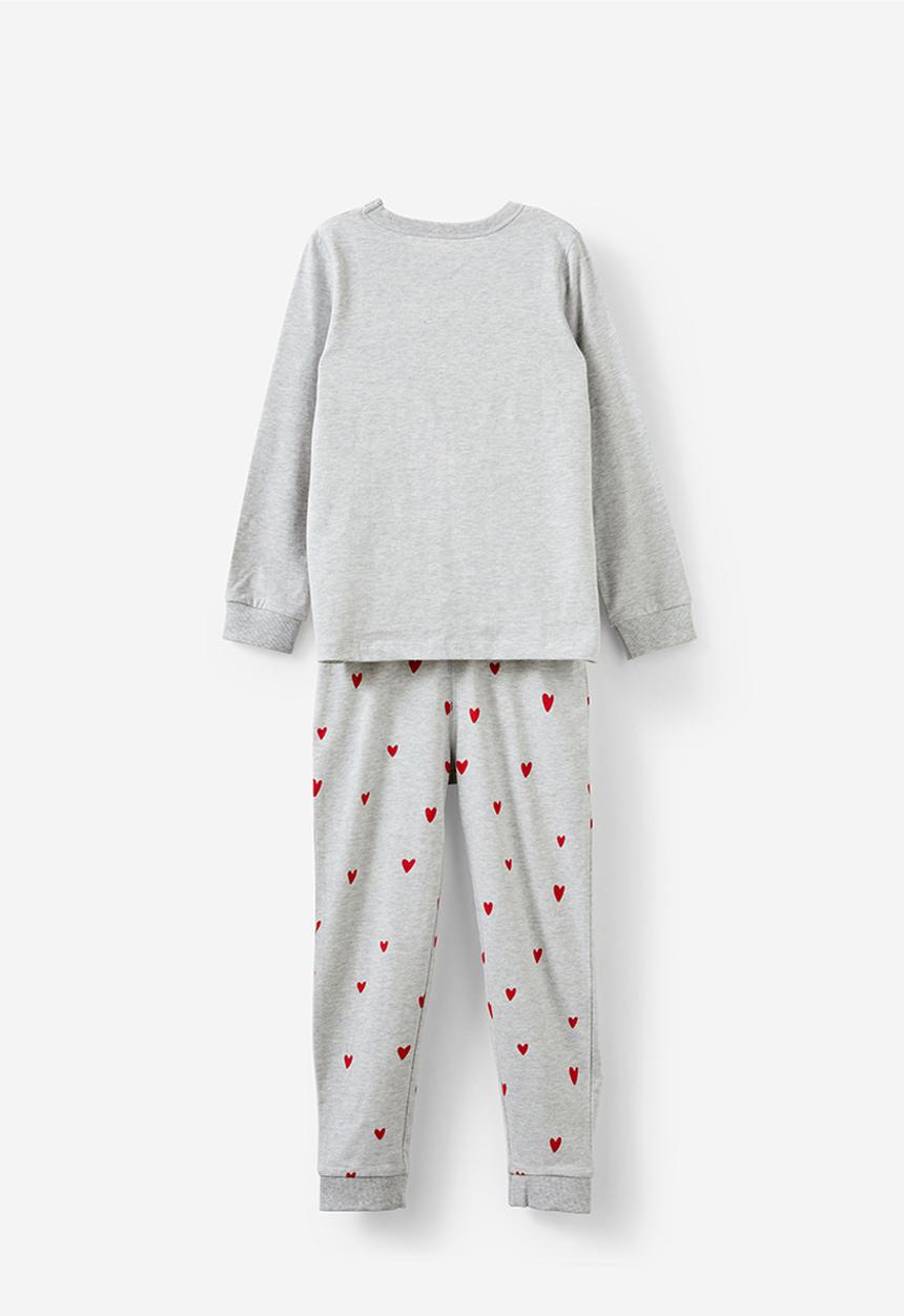 Cotton On - Ava long sleeve pyjama set - cloud marle/hearts love
