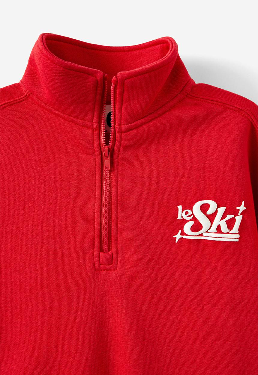 Cotton On - Naomi half zip pullover - varsity red/les alpes