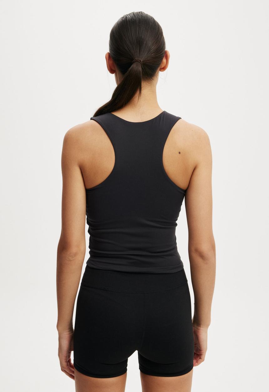 Cotton On - Ultra Soft Racer Tank Top - Black