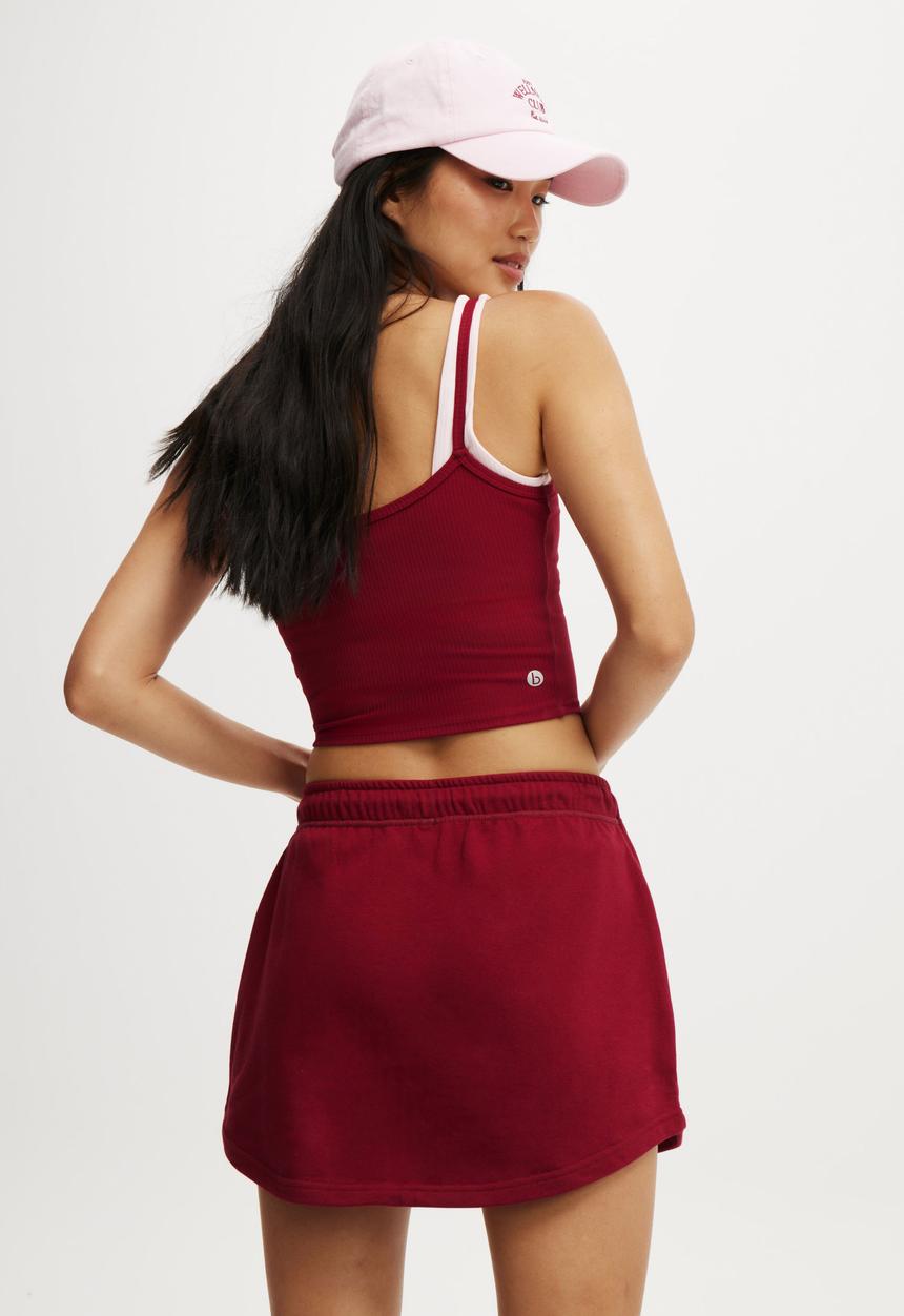 Cotton On - Essential Fleece Skirt - Deep Red