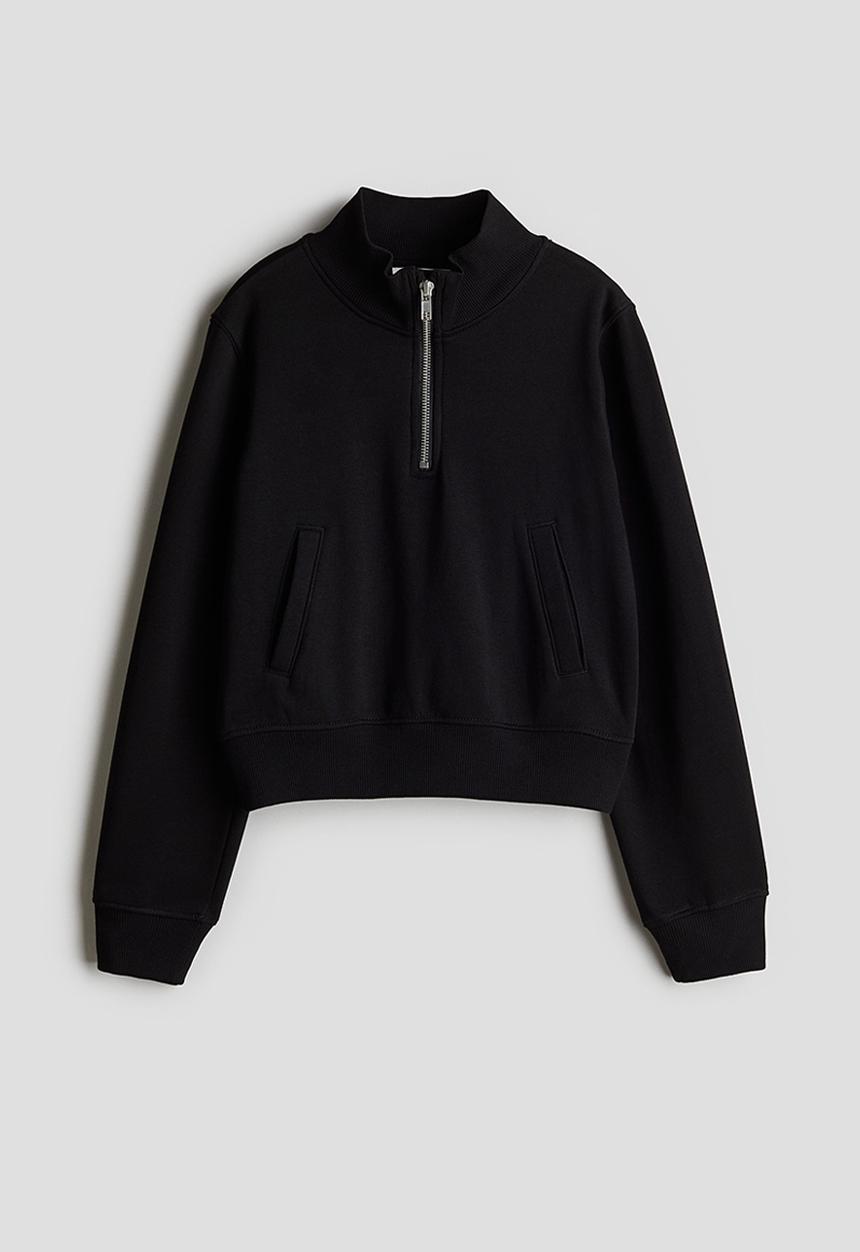 H&M - Zip-top sweatshirt - black