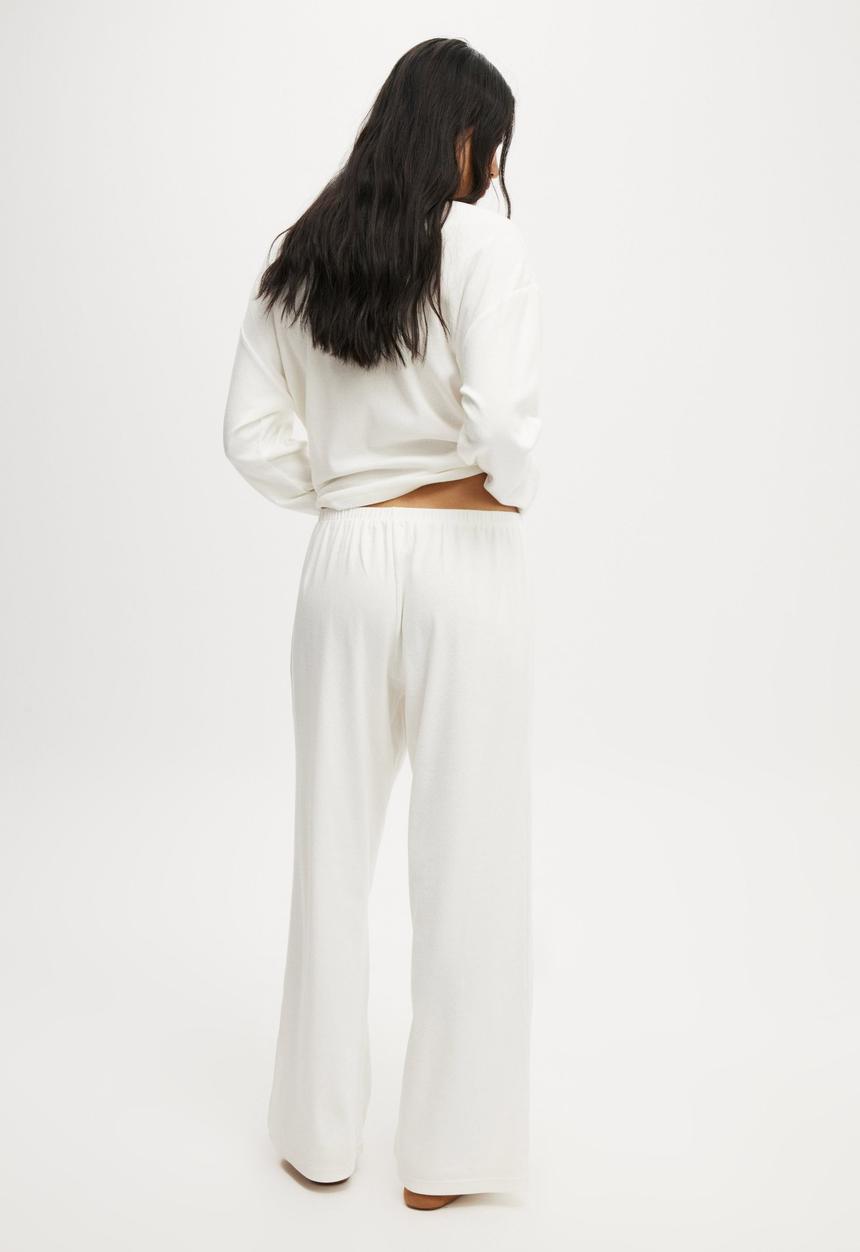 Cotton On - Pointelle Rib Pants - Coconut Milk