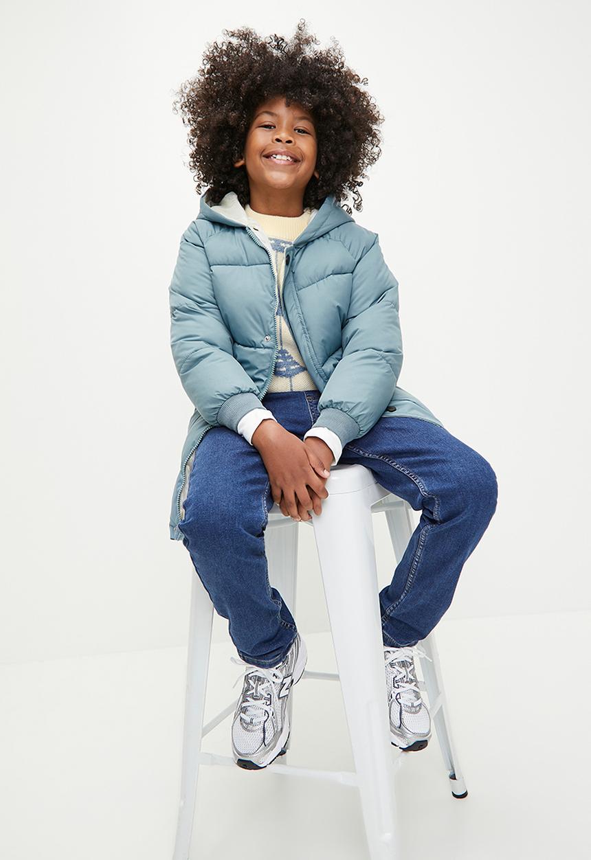 Pop Candy - Midi puffer jacket - blue