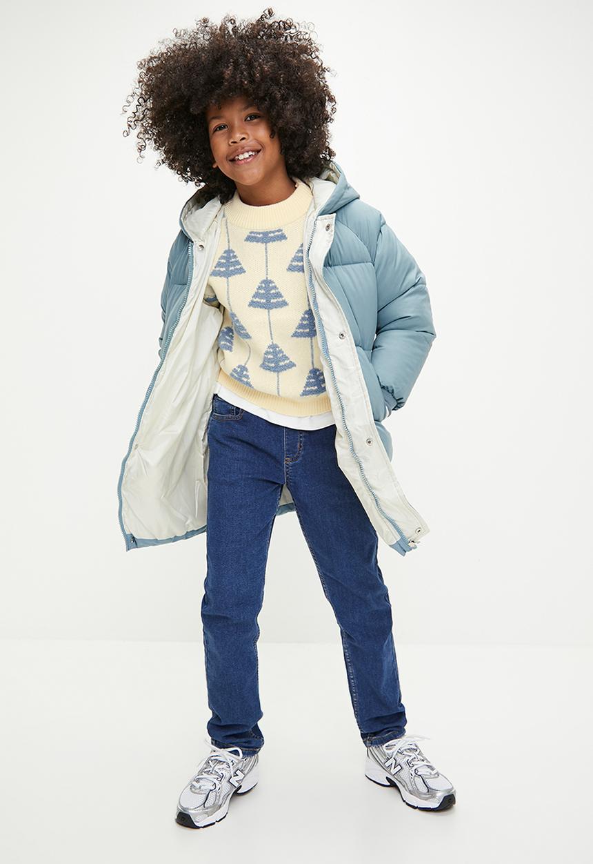 Pop Candy - Midi puffer jacket - blue