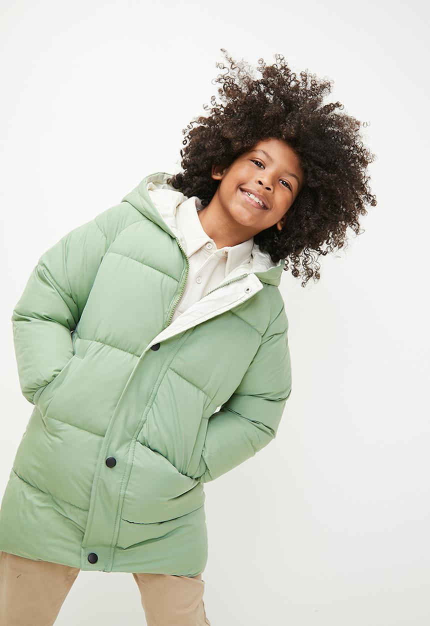 Pop Candy - Midi puffer jacket - green