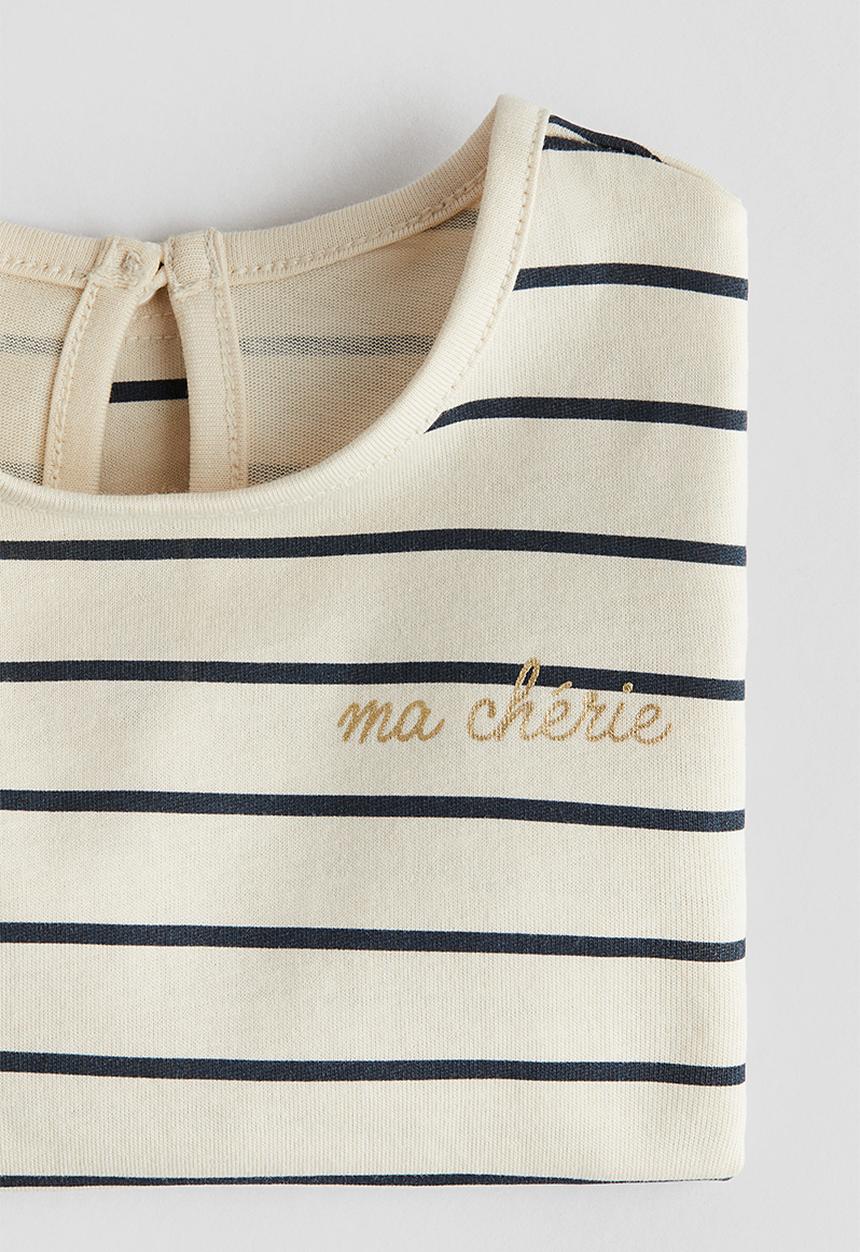 H&M - Printed cotton jersey top - white,multi