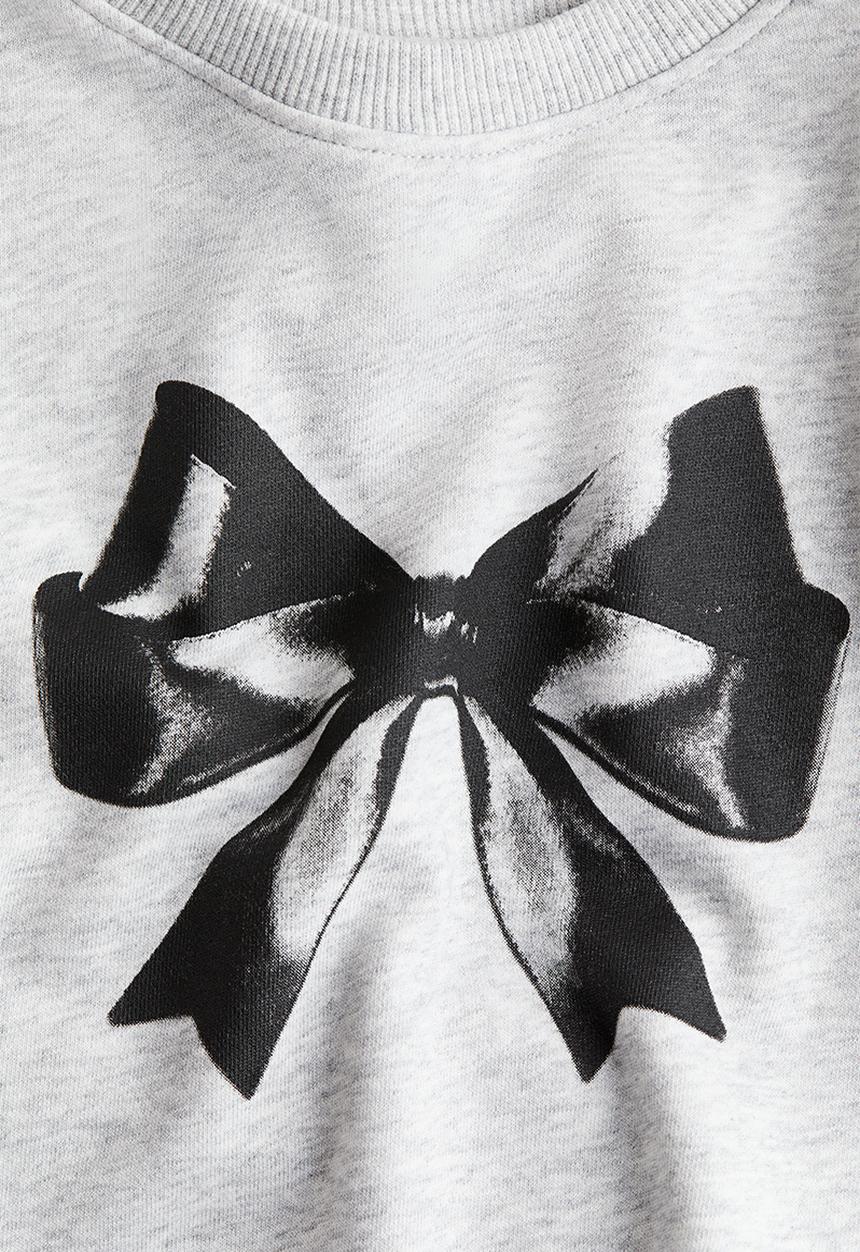 H&M - Motif-detail sweatshirt - light grey/bow