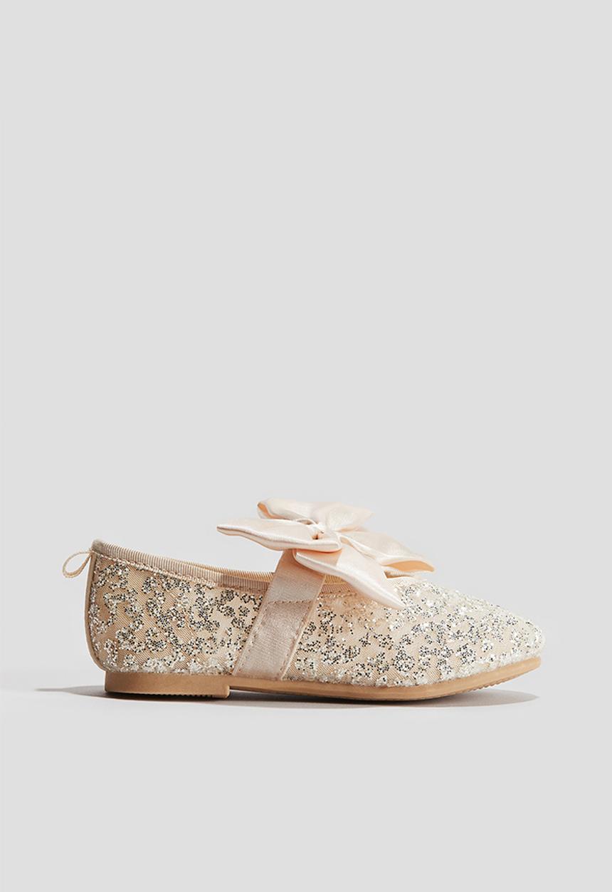 H&M - Bow-detail ballet pumps - cream 